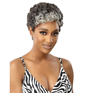 Glamourtress, wigs, weaves, braids, half wigs, full cap, hair, lace front, hair extension, nicki minaj style, Brazilian hair, crochet, hairdo, wig tape, remy hair, Lace Front Wigs, Remy Hair, Outre 100% Human Hair Fab & Fly Gray Glamour Wig - HH DINA