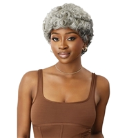 Glamourtress, wigs, weaves, braids, half wigs, full cap, hair, lace front, hair extension, nicki minaj style, Brazilian hair, crochet, hairdo, wig tape, remy hair, Lace Front Wigs, Remy Hair, Outre 100% Human Hair Fab & Fly Gray Glamour Wig - HH EMIR