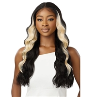 Glamourtress, wigs, weaves, braids, half wigs, full cap, hair, lace front, hair extension, nicki minaj style, Brazilian hair, crochet, hairdo, wig tape, remy hair, Lace Front Wigs, Outre Perfect Hairline Synthetic 13X5 Synthetic HD Lace Wig - ELANOR