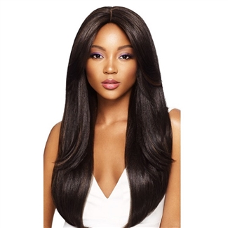 Glamourtress, wigs, weaves, braids, half wigs, full cap, hair, lace front, hair extension, nicki minaj style, Brazilian hair, crochet, hairdo, wig tape, remy hair, Lace Front Wigs, Remy Hair, Outre &Play Human Hair Blend Lace Wig - DAPHNE (13x4 lace front
