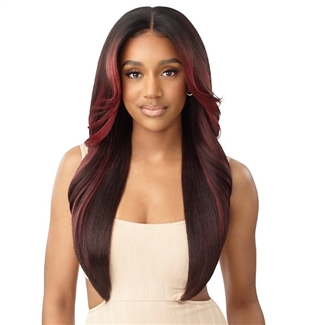 Glamourtress, wigs, weaves, braids, half wigs, full cap, hair, lace front, hair extension, nicki minaj style, Brazilian hair, crochet, hairdo, wig tape, remy hair, Lace Front Wigs, Outre Synthetic Hair HD Lace Front Wig - LENNOX