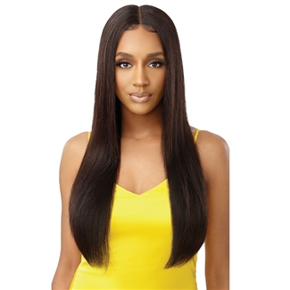 Glamourtress, wigs, weaves, braids, half wigs, full cap, hair, lace front, hair extension, nicki minaj style, Brazilian hair, wig tape, remy hair, Outre Mytresses Gold Label 100% Unprocessed Human Hair HD Lace Front Wig - HH NATURAL STRAIGHT 28