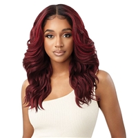 Glamourtress, wigs, weaves, braids, half wigs, full cap, hair, lace front, hair extension, nicki minaj style, Brazilian hair, crochet, hairdo, wig tape, remy hair, Lace Front Wigs, Outre Synthetic Melted Hairline HD Swiss Lace Front Wig - BEGONIA