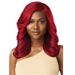 Glamourtress, wigs, weaves, braids, half wigs, full cap, hair, lace front, hair extension, nicki minaj style, Brazilian hair, crochet, hairdo, wig tape, remy hair, Lace Front Wigs, Outre Synthetic Melted Hairline HD Swiss Lace Front Wig - RUBINA