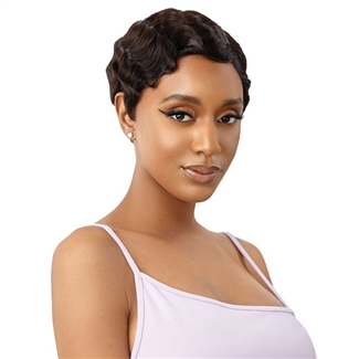 Glamourtress, wigs, weaves, braids, half wigs, full cap, hair, lace front, hair extension, nicki minaj style, Brazilian hair, crochet, hairdo, wig tape, remy hair, Outre Mytresses Purple Label 100% Unprocessed Human Hair Full Wig - HH-KIMI