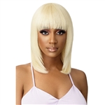 Glamourtress, wigs, weaves, braids, half wigs, full cap, hair, lace front, hair extension, nicki minaj style, Brazilian hair, crochet, hairdo, wig tape, remy hair,  Outre Mytresses Purple Label Colormore 100% Human Hair Full Wig - BLONDE BOB 14