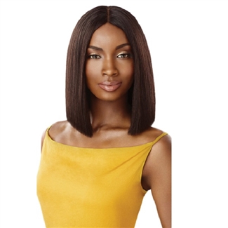 Glamourtress, wigs, weaves, braids, half wigs, full cap, hair, lace front, hair extension, nicki minaj style, Brazilian hair, remy hair, Lace Front Wigs, Outre 100% Unprocessed Human Hair Lace Part Daily Wig - STRAIGHT BLUNT CUT BOB 12