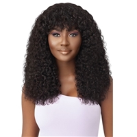 Glamourtress, wigs, weaves, braids, half wigs, full cap, hair, lace front, hair extension, nicki minaj style, Brazilian hair, crochet, hairdo, wig tape, Outre Mytresses Purple Label 100% Unprocessed Human Hair Full Cap Wig - WET & WAVY NATURAL CURLY 20