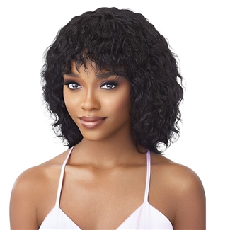 Glamourtress, wigs, weaves, braids, half wigs, full cap, hair, lace front, hair extension, nicki minaj style, Brazilian hair, crochet, hairdo, wig tape, Outre Mytresses Purple Label 100% Unprocessed Human Hair Full Cap Wig - WET & WAVY NATURAL CURLY BOB