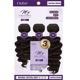Glamourtress, wigs, weaves, braids, half wigs, full cap, hair, lace front, hair extension, nicki minaj style, Brazilian hair, crochet, hairdo, wig tape, remy hair, Outre MyTresses Purple Label 100% Unprocessed Hair - NATURAL CRYSTAL DEEP 10", 12", 14"