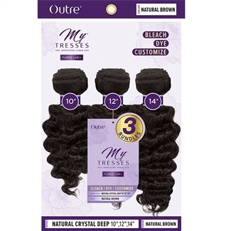 Glamourtress, wigs, weaves, braids, half wigs, full cap, hair, lace front, hair extension, nicki minaj style, Brazilian hair, crochet, hairdo, wig tape, remy hair, Outre MyTresses Purple Label 100% Unprocessed Hair - NATURAL CRYSTAL DEEP 14", 16", 18"