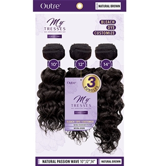 Glamourtress, wigs, weaves, braids, half wigs, full cap, hair, lace front, hair extension, nicki minaj style, Brazilian hair, crochet, hairdo, wig tape, remy hair, Outre MyTresses Purple Label 100% Unprocessed Hair - NATURAL PASSION WAVE 10", 12", 14"