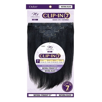 Glamourtress, wigs, weaves, braids, half wigs, full cap, hair, lace front, hair extension, nicki minaj style, Brazilian hair, crochet, hairdo, wig tape, remy hair, Outre MyTresses Purple Label Unprocessed Hair Clip-in 7PCS - NATURAL STRAIGHT 12