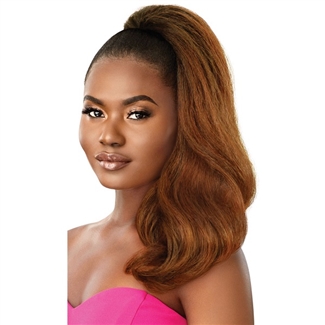 Glamourtress, wigs, weaves, braids, half wigs, full cap, hair, lace front, hair extension, nicki minaj style, Brazilian hair, crochet, hairdo, wig tape, remy hair, Lace Front Wigs, Outre Premium Synthetic Pretty Quick Ponytail - NEESHA BODY WAVE 18