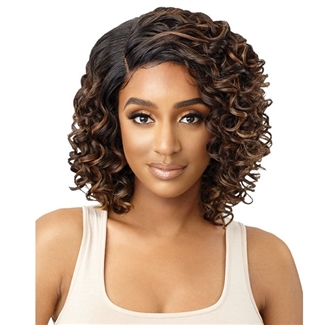 Glamourtress, wigs, weaves, braids, half wigs, full cap, hair, lace front, hair extension, nicki minaj style, Brazilian hair, crochet, hairdo, wig tape, remy hair, Lace Front Wigs, Outre Synthetic HD Lace Front Wig - EDWINA