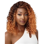 Glamourtress, wigs, weaves, braids, half wigs, full cap, hair, lace front, hair extension, nicki minaj style, Brazilian hair, crochet, hairdo, wig tape, remy hair, Lace Front Wigs, Outre Synthetic Wet & Wavy Style HD Lace Front Wig - LEENA