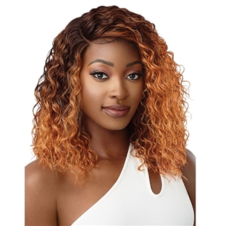 Glamourtress, wigs, weaves, braids, half wigs, full cap, hair, lace front, hair extension, nicki minaj style, Brazilian hair, crochet, hairdo, wig tape, remy hair, Lace Front Wigs, Outre Synthetic Wet & Wavy Style HD Lace Front Wig - LEENA