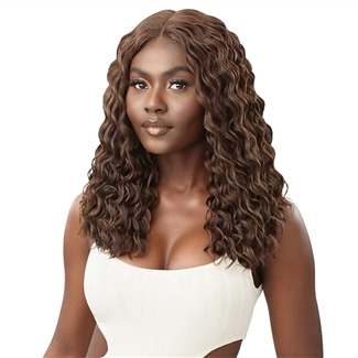 Glamourtress, wigs, weaves, braids, half wigs, full cap, hair, lace front, hair extension, nicki minaj style, Brazilian hair, crochet, hairdo, wig tape, remy hair, Lace Front Wigs,Outre Synthetic Wet N Wavy HD Transparent Lace Front Wig- PRICILLA