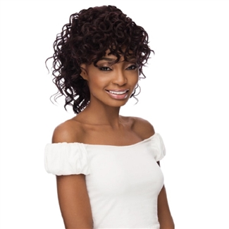 Glamourtress, wigs, weaves, braids, half wigs, full cap, hair, lace front, hair extension, nicki minaj style, Brazilian hair, crochet, hairdo, wig tape, remy hair, Lace Front Wigs, Remy Hair, Outre Synthetic Quick Pony Bang x Pony - CYNDI