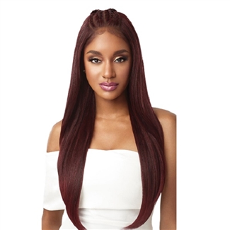 Glamourtress, wigs, weaves, braids, half wigs, full cap, hair, lace front, hair extension, nicki minaj style, Brazilian hair, crochet, hairdo, wig tape, remy hair, Lace Front Wigs, Outre Synthetic Perfect Hairline 13X6 Pre-Braided Lace Front Wig - IMAN