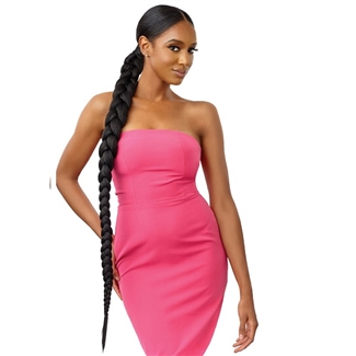Glamourtress, wigs, weaves, braids, half wigs, full cap, hair, lace front, hair extension, nicki minaj style, Brazilian hair, crochet, hairdo, wig tape, remy hair, Lace Front Wigs, Outre Synthetic Wrap Pony Pretty Quick Ponytail - LONG BRAIDED PONTAIL 42
