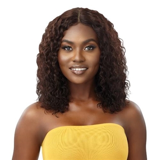 Glamourtress, wigs, weaves, braids, half wigs, full cap, hair, lace front, hair extension, nicki minaj style, Brazilian hair, remy hair, Lace Front Wigs, Outre The Daily Wig 100% Unprocessed Human Wet & Wavy Lace Part Wig - WW DEEP CURL 14