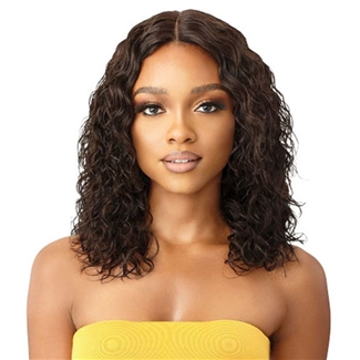 Glamourtress, wigs, weaves, braids, half wigs, full cap, hair, lace front, hair extension, nicki minaj style, Brazilian hair, remy hair, Lace Front Wigs, Outre The Daily Wig 100% Unprocessed Human Lace Part Wig - HH-DEEP CURL 16