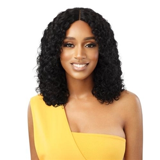 Glamourtress, wigs, weaves, braids, half wigs, full cap, hair, lace front, hair extension, nicki minaj style, Brazilian hair, remy hair, Lace Front Wigs, Outre The Daily Wig 100% Unprocessed Human Wet & Wavy Lace Part Wig - WW NATURAL CURLY 14