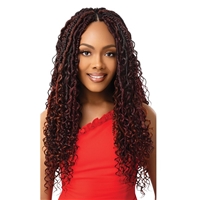 Glamourtress, wigs, weaves, braids, half wigs, full cap, hair, lace front, hair extension, nicki minaj style, Brazilian hair, crochet, hairdo, wig tape, remy hair, Lace Front Wigs, Outre X-Pression Twisted-Up Crochet Braid - 3X BOHO SPRING MERMAID LOCS 18