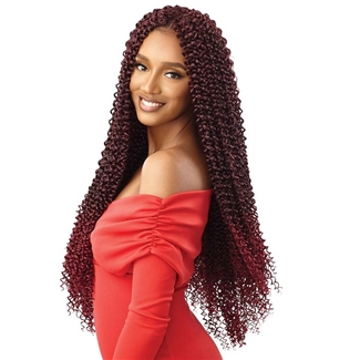 Glamourtress, wigs, weaves, braids, half wigs, full cap, hair, lace front, hair extension, nicki minaj style, Brazilian hair, crochet, hairdo, wig tape, remy hair, Outre X-Pression Twisted Up Crochet Braid - 3X PASSION WATERWAVE II 26" SUPER LONG