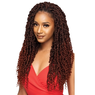 Glamourtress, wigs, weaves, braids, half wigs, full cap, hair, lace front, hair extension, nicki minaj style, Brazilian hair, crochet, hairdo, wig tape, remy hair, Outre Synthetic X-Pression Twisted Up Crochet Braids - PRE-TWISTED PASSION WATERWAVE 20