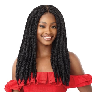 Glamourtress, wigs, weaves, braids, half wigs, full cap, hair, lace front, hair extension, nicki minaj style, Brazilian hair, crochet, hairdo, wig tape, remy hair, Outre X-Pression Twisted Up Pre-Plucked 4x4 Swiss Braid Lace Front Wig - BUTTERFLY LOCS 22