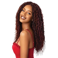 Glamourtress, wigs, weaves, braids, half wigs, full cap, hair, lace front, hair extension, nicki minaj style, Brazilian hair, crochet, hairdo, wig tape, remy hair, Outre X-Pression Twisted Up Pre-Plucked 4x4 Swiss Braid Lace Front Wig Passion Twist 28"