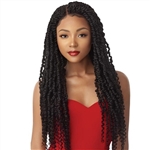 Glamourtress, wigs, weaves, braids, half wigs, full cap, hair, lace front, hair extension, nicki minaj style, Brazilian hair, crochet, hairdo, wig tape, remy hair, Outre X-Pression Twisted Up Pre-Plucked 4x4 Swiss Braid Lace Front Wig Passion Twist 28"