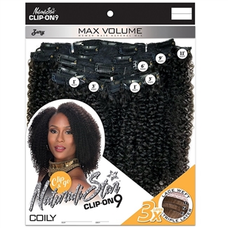 Glamourtress, wigs, weaves, braids, half wigs, full cap, hair, lace front, hair extension, nicki minaj style, Brazilian hair, crochet, hairdo, Zury Naturali Star Human Hair Natural Mix Clip & Go - CLIP ON 9 COILY