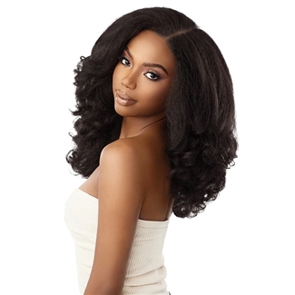 Glamourtress, wigs, weaves, braids, half wigs, full cap, hair, lace front, hair extension, nicki minaj style, Brazilian hair, crochet, hairdo, wig tape, Sensationnel Curls Kinks & Co Synthetic Hair Y-Part Glueless HD Lace Wig - KINKY ROLLER SET 16