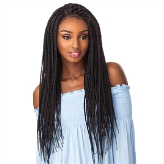 Glamourtress, wigs, weaves, braids, half wigs, full cap, hair, lace front, hair extension, nicki minaj style, Brazilian hair, crochet, hairdo, wig tape, remy hair, Sensationnel Cloud 9 4x4 Multi-Part Swiss Lace Front Wig Box Braid Large