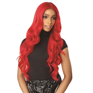 Glamourtress, wigs, weaves, braids, half wigs, full cap, hair, lace front, hair extension, nicki minaj style, Brazilian hair, crochet, hairdo, wig tape, remy hair, Sensationnel Shear Muse Red Krush Synthetic Hair Empress HD Lace Front Wig - DANISHA