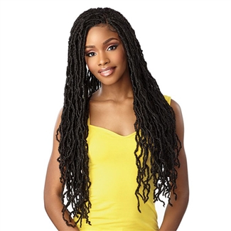 Glamourtress, wigs, weaves, braids, half wigs, full cap, hair, lace front, hair extension, nicki minaj style, Brazilian hair, crochet, hairdo, wig tape, remy hair, Sensationnel Cloud 9 4X4 Synthetic Braided Swiss Lace Wig - DISTRESSED LOCS 28"