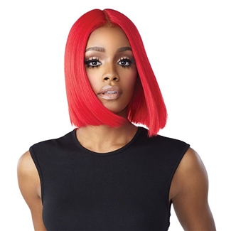 Glamourtress, wigs, weaves, braids, half wigs, full cap, hair, lace front, hair extension, nicki minaj style, Brazilian hair, crochet, hairdo, wig tape, remy hair, Sensationnel Shear Muse Red Krush Synthetic Hair Empress HD Lace Front Wig - KAISHA