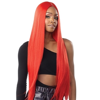 Glamourtress, wigs, weaves, braids, half wigs, full cap, hair, lace front, hair extension, nicki minaj style, Brazilian hair, crochet, hairdo, wig tape, remy hair, Sensationnel Shear Muse Red Krush Synthetic Hair Empress HD Lace Front Wig - SALISHA