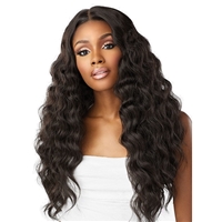 Glamourtress, wigs, weaves, braids, half wigs, full cap, hair, lace front, hair extension, nicki minaj style, Brazilian hair, crochet, hairdo, wig tape, remy hair, Lace Front Wigs, Sensationnel Human Hair Blend Butta HD Lace Front Wig - HOLLYWOOD WAVE 26