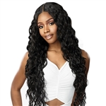 Glamourtress, wigs, weaves, braids, half wigs, full cap, hair, lace front, hair extension, nicki minaj style, Brazilian hair, crochet, hairdo, wig tape, remy hair, Lace Front Wigs, Sensationnel Human Hair Blend Butta HD Lace Front Wig - LOOSE CURLY 32