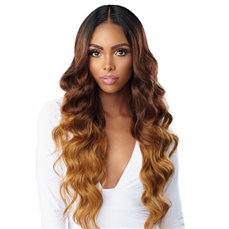 Glamourtress, wigs, weaves, braids, half wigs, full cap, hair, lace front, hair extension, nicki minaj style, Brazilian hair, crochet, hairdo, wig tape, remy hair, Lace Front Wigs, Sensationnel Human Hair Blend Butta HD Lace Front Wig - OCEAN WAVE 30