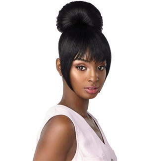 Glamourtress, wigs, weaves, braids, half wigs, full cap, hair, lace front, hair extension, nicki minaj style, Brazilian hair, crochet, hairdo, wig tape, remy hair, Lace Front Wigs, Remy Hair, Sensationnel Synthetic Instant Bun with Bangs -   HAYLIE