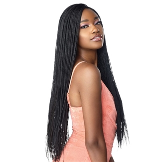 Glamourtress, wigs, weaves, braids, half wigs, full cap, hair, lace front, hair extension, nicki minaj style, Brazilian hair, crochet, hairdo, wig tape, remy hair, Sensationnel Cloud 9 4x4 Multi-Part Swiss Lace Front Wig - MICRO BOX BRAID 28