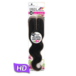 Glamourtress, wigs, weaves, braids, half wigs, full cap, hair, lace front, hair extension, nicki minaj style, Brazilian hair, crochet, hairdo, wig tape, remy hair, Shake N Go IBIZA 100% Virgin Human Hair 2.25" x 4.5" HD Lace Closure - BODY WAVE 12