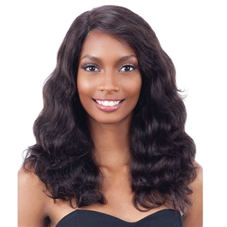 Glamourtress, wigs, weaves, braids, half wigs, full cap, hair, lace front, hair extension, nicki minaj style, Brazilian hair, crochet, hairdo, wig tape, remy hair, Naked 100% Unprocessed Remy Hair Deep Invisible L Part Lace Front Wig - BODY WAVE