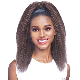 Glamourtress, wigs, weaves, braids, half wigs, full cap, hair, lace front, hair extension, nicki minaj style, Brazilian hair, crochet, hairdo, wig tape, remy hair, Lace Front Wigs, Remy Hair, Vanessa Synthetic Drawstring With Bundle Wrap Express Curl Pony