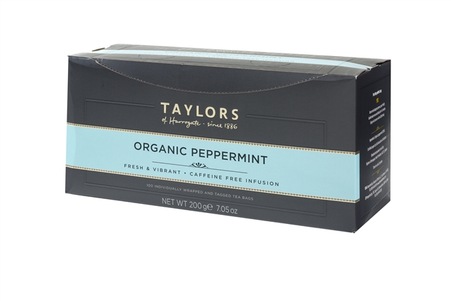 Taylors of Harrogate Organic Peppermint  - 100 Wrapped Tea Bags